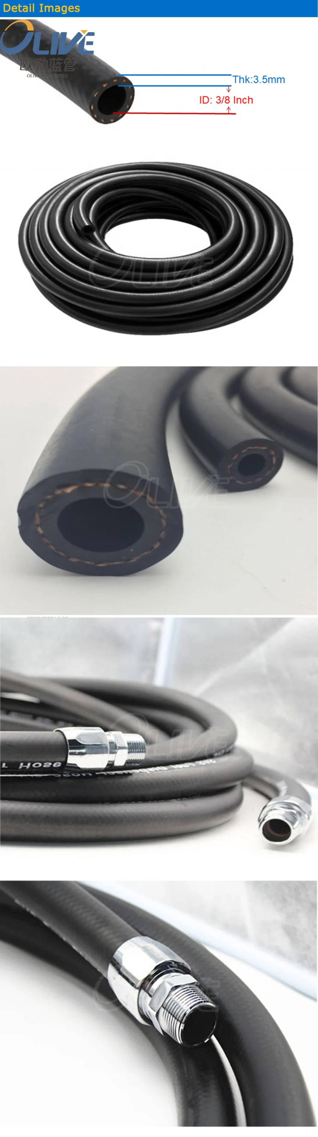 1 Inch Thin Rubber Irrigation Water Hose Pipe Manufacturers 3/8