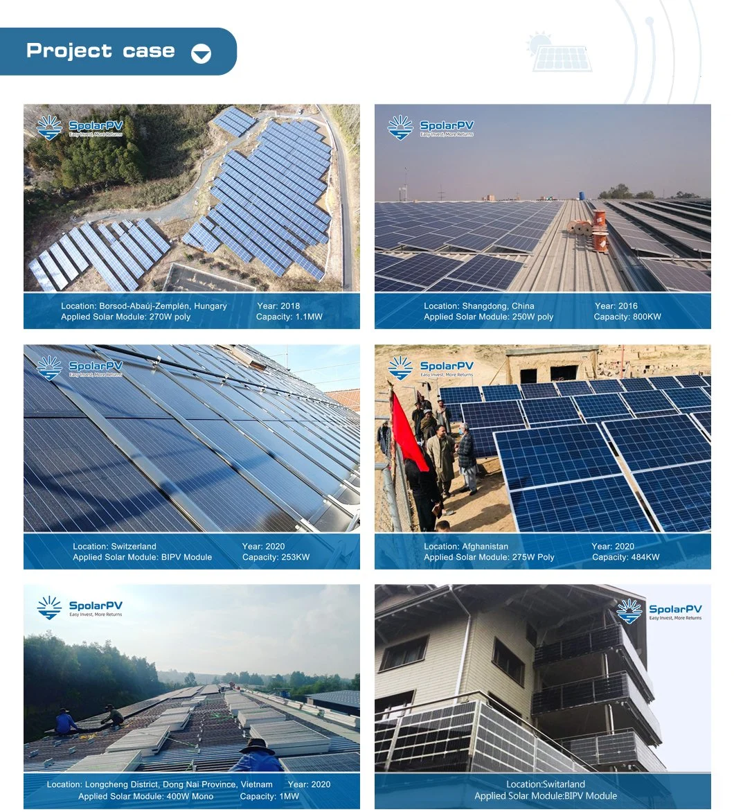 365W PV Panel Solar Module for Home Use or Business