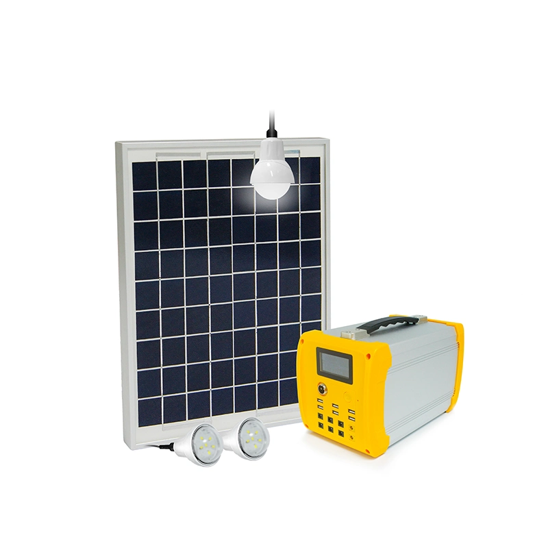 50W 100W Solar Panel Energy Home Solar Power System with LED Light DC Fan and TV