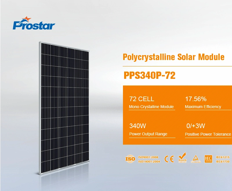 Prostar 340W Poly Solar Panel 340wp Solar Polycrystalline Silicon Solar Panel High Efficiency PV 72 Cells