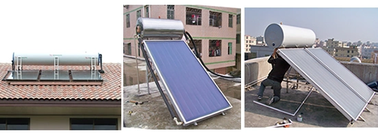 Solar Water Heater with Flate Plate Solar Panel and Stainless Steel High Pressurized Water Storage Tank