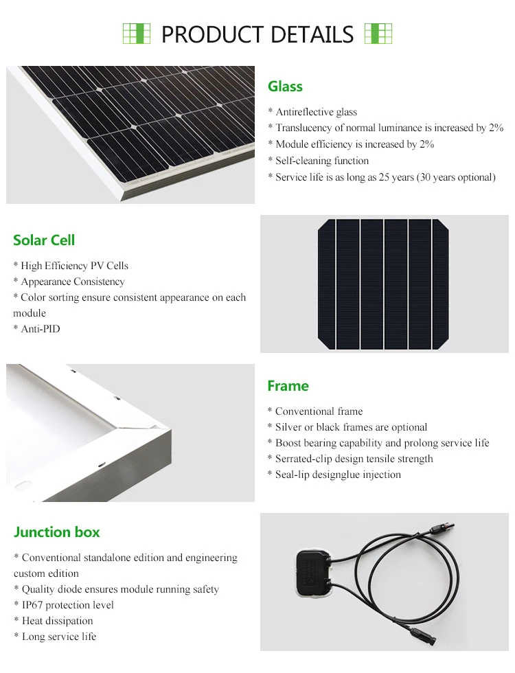 Single 500W Solar Panel Monocrystalline PV Panel 48V 500watt