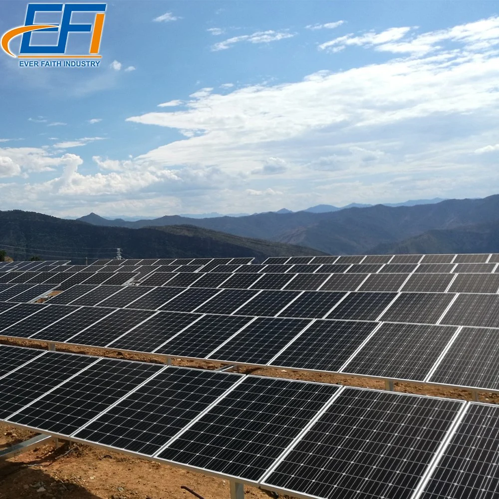 1MW Solar Photovoltaic Ground Mounted System Aluminum Solar Ground Racking Structure