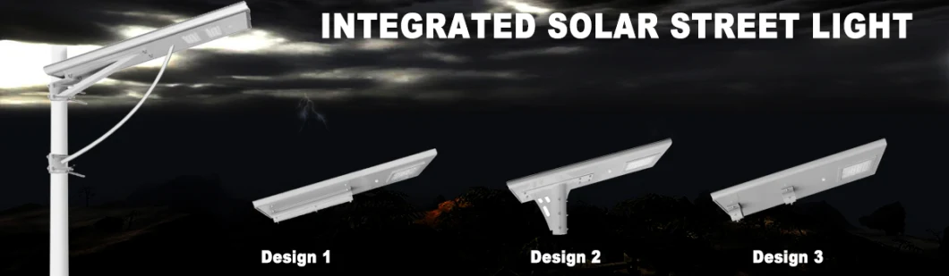 120W All in One Integrated Solar LED Street Light with Solar Panel