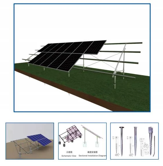 300kw PV Aluminum Solar Panel Mounting Ground Mount Racking System Ground Solar Mounting Racking Structure