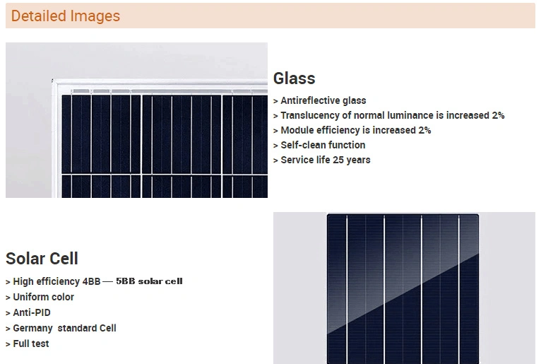High Efficiency 300W 30V (1650*992*40mm) Solar Power Mono & Poly Solar Panel