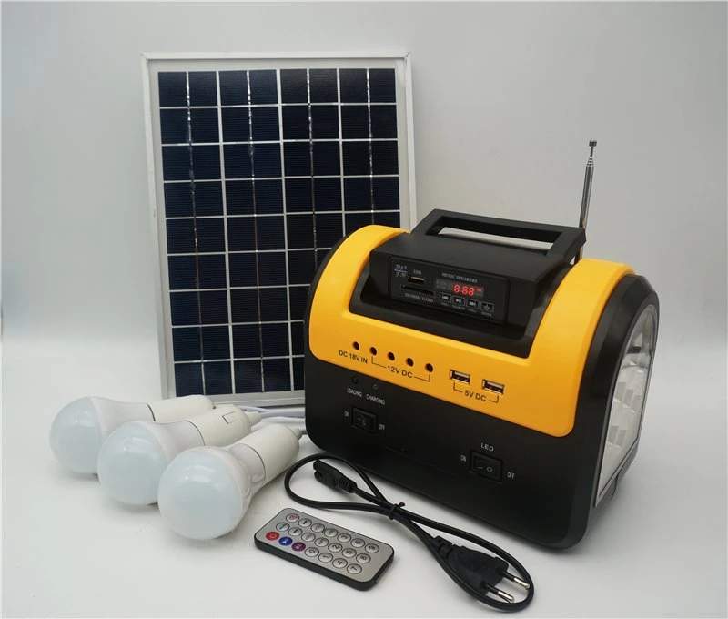 5W Mini Solar Home Kit Solar System with Radio Solar Panel Light 0603
