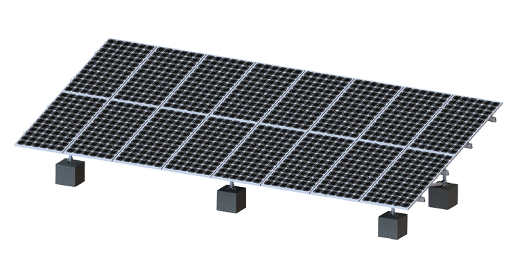 Concrete Top Mount PV Module System Panel Ground Mounting Solar Structure