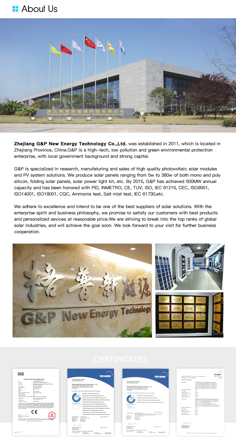 China Factory Solar Power Panel 36V 330W Solar Panel PV Module Big Solar Panel