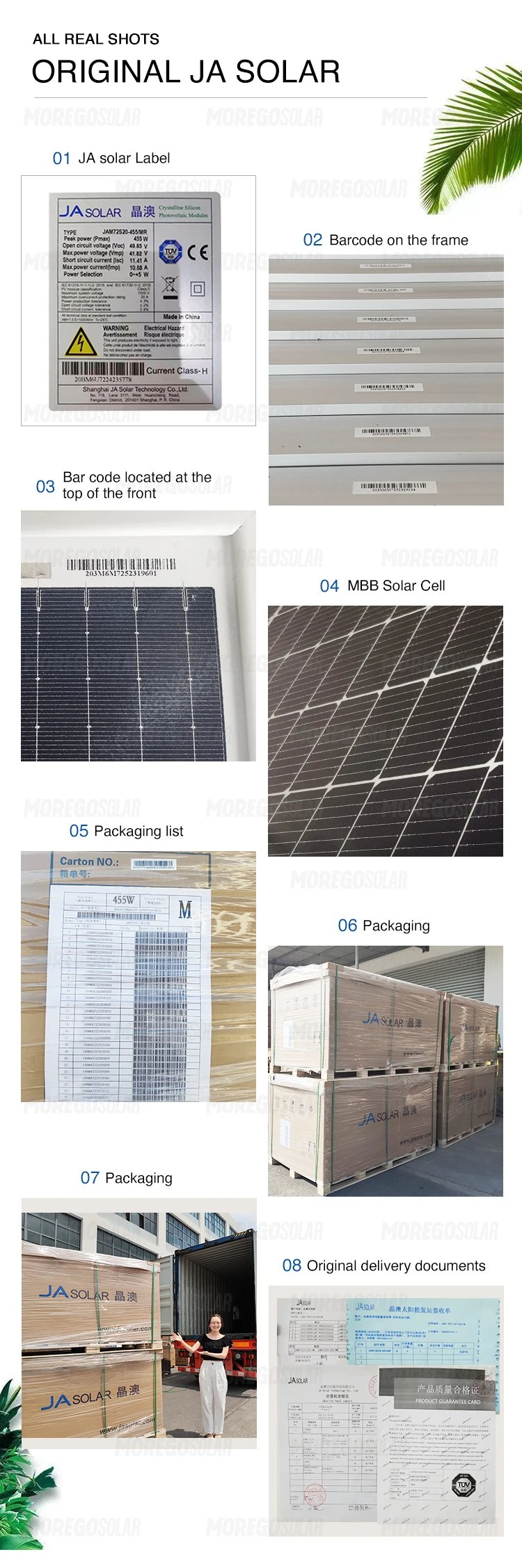 Ja Solar Panel 24V 370 Watt 375W 380W 385W 390W Mono Solar Panel Price