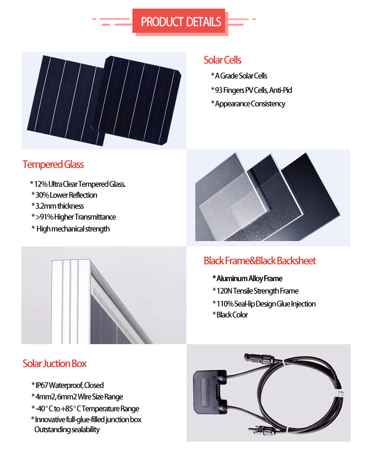 25years Warranty Mono Solar Panel Module 370W 380W 390W Solar Panel Home 370W Solar Panel Price