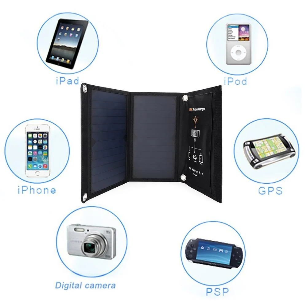 Foldable Solar Charger 5V USB Output Devices Portable Solar Panel Charger