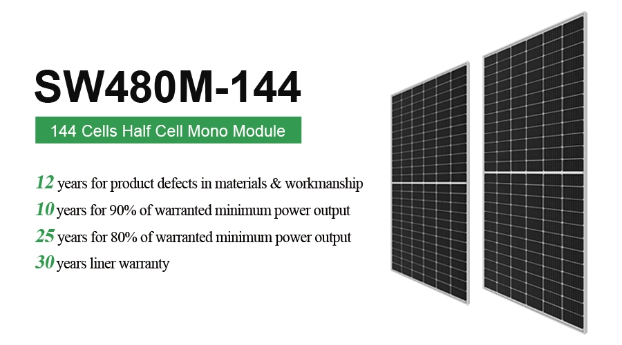 Solar Cell Panel 144cells 480W 580W Half Cell Mono Solar Panel 9bb for Solar Power System