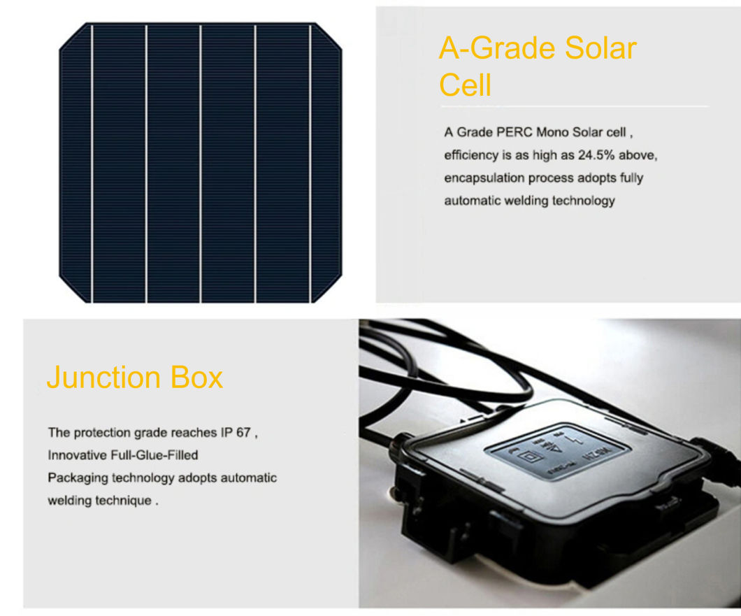 360W High Efficiency 9bb 120 Half Cells Solar Panel with TUV Certificate