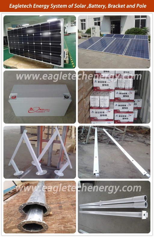 Wind Solar Hybrid Power System (300W) Wind Power and Solar Power Street Light off Grid System with Mini Wind Turbine Mini Solar Panel System