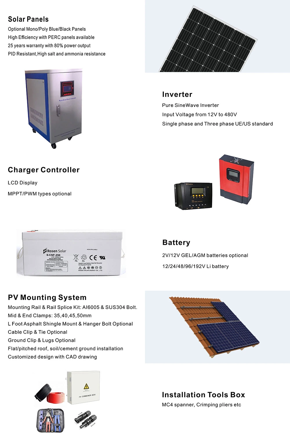 Wholesale House 2kw Solar Panel Power System with off Grid Inverter