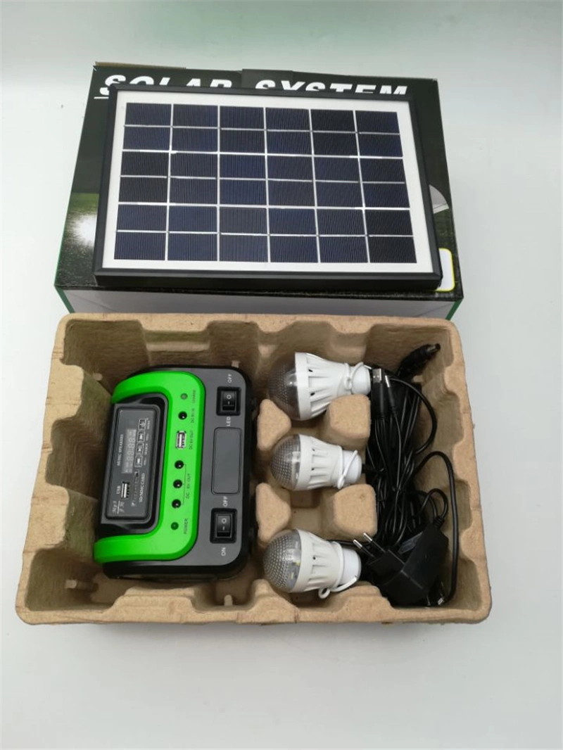 5W Mini Solar Home Kit Solar System with Radio Solar Panel Light 0603