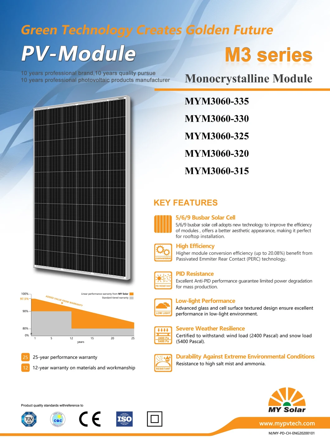 330W Solar Panel on Grid Power Solar Energy Systems