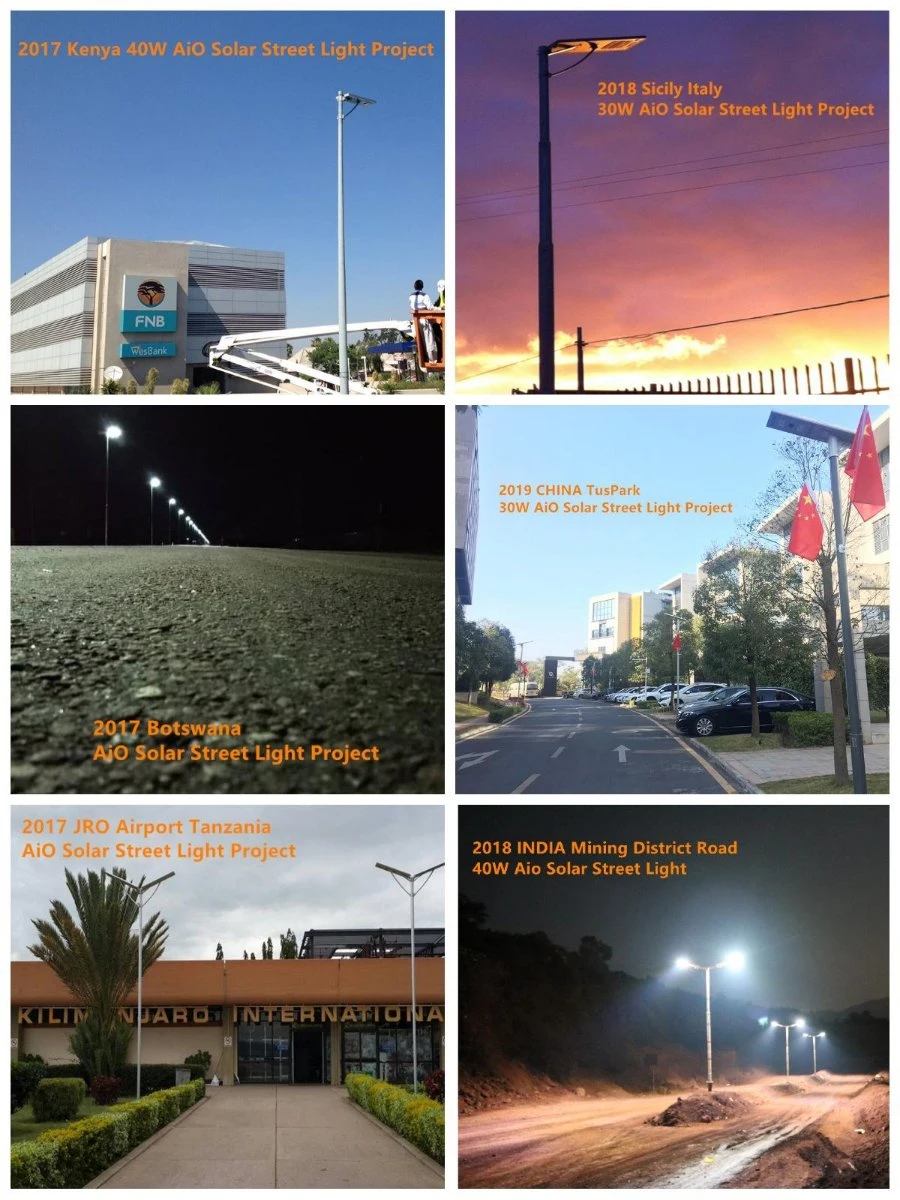 Integrated LED Solar Street Light All in One with 180wp Mono Solar Panel