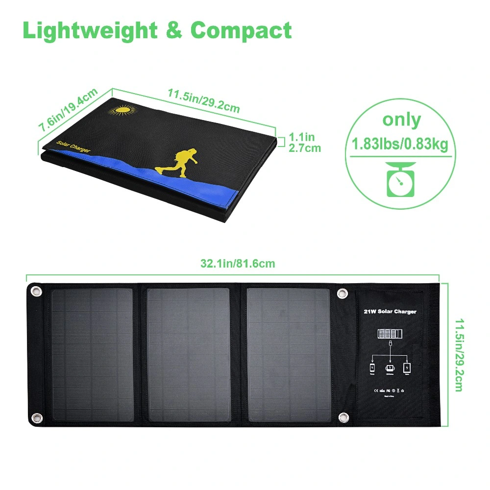 Foldable Solar Charger 5V USB Output Devices Portable Solar Panel Charger