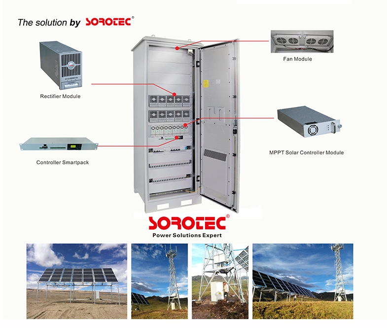Hybrid Solar Panel System 50A 48V DC Power Supply for Solar Power Plant, Remote Monitoring