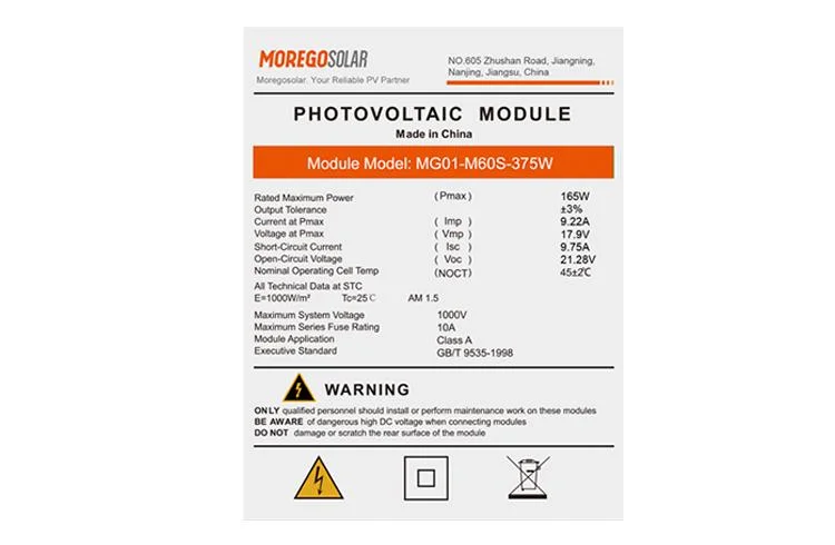 Moregosolar Mono Half Cut Photovoltaic 380W 375W 370W 365W 360W Solar Panel