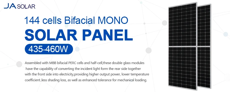166mm 72 Cells Bifacial Solar Panel 440W 450W 460W Monocrystalline PV Module