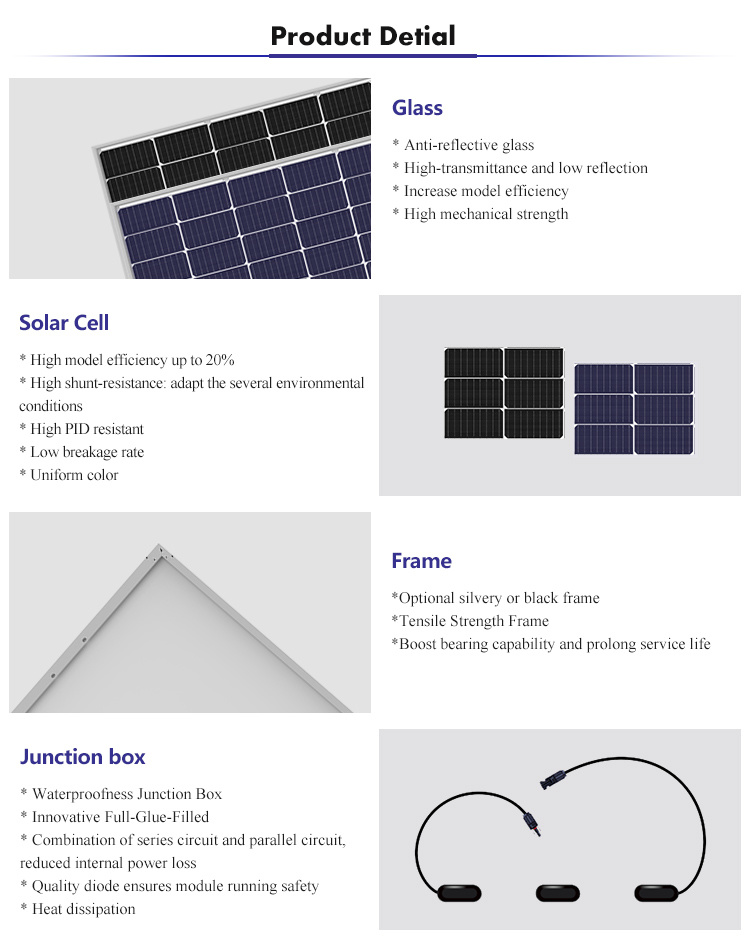 China High Efficiency 9bb Mono Perc Panel Solar 445W Mono Panel Solar 72V Panel Solar