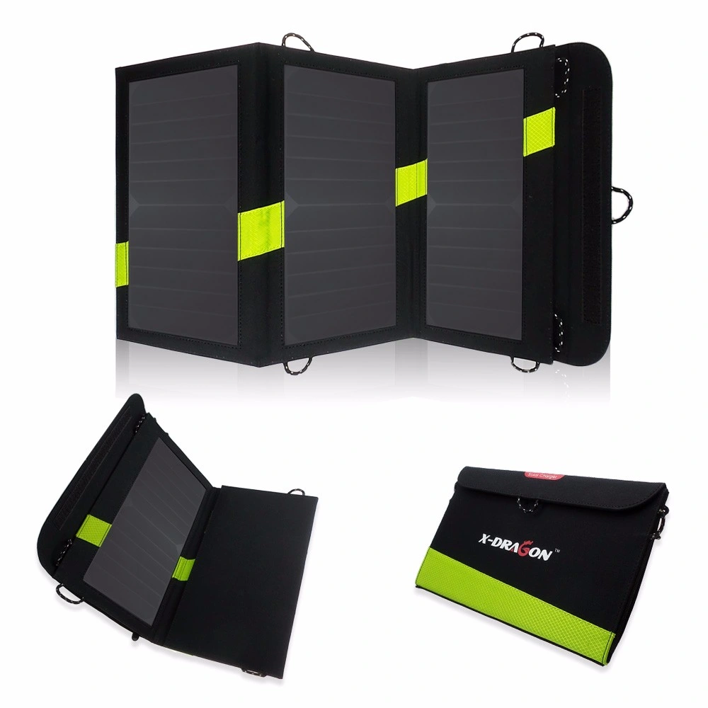 20W Dual USB Output 5V Solar Power Bank Sunpower Solar Panel Charger Camping Charger for Phone