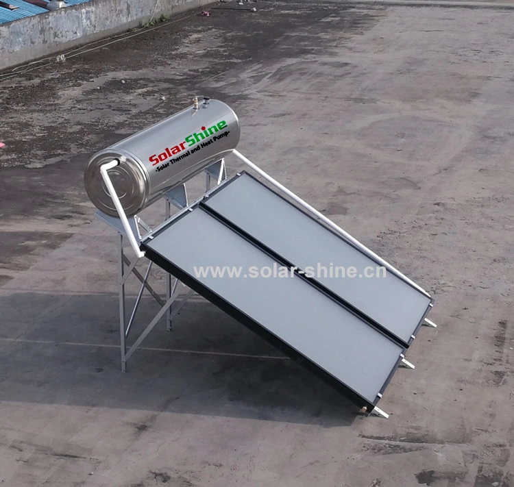 Solar Water Heater with Flate Plate Solar Panel and Stainless Steel High Pressurized Water Storage Tank