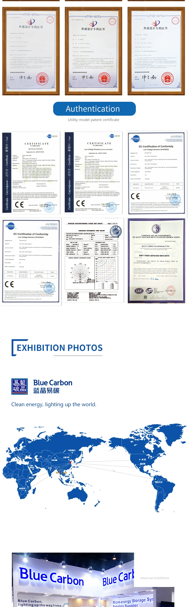 Blue Carbon Best Price 36V 340W Polycrystalline Solar Panel for Solar System