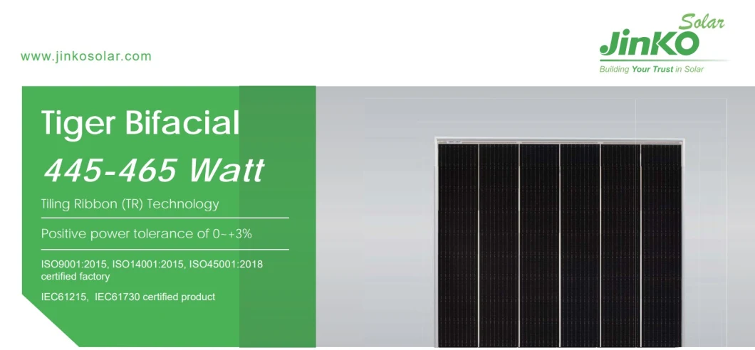 Jinko Tiger Efficient Monocrystalline Silicon Solar Panel Cleaning 445W 450W 455W 460W 465W