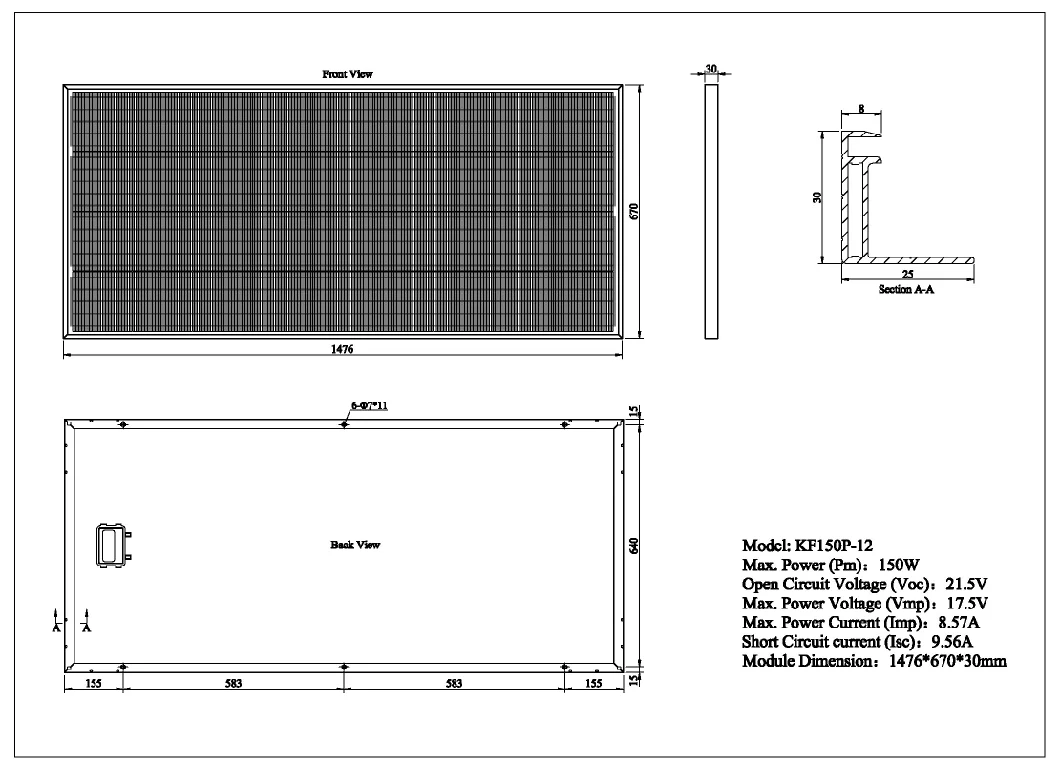 12V150W Poly Solar Panel, Poly Solar Kits