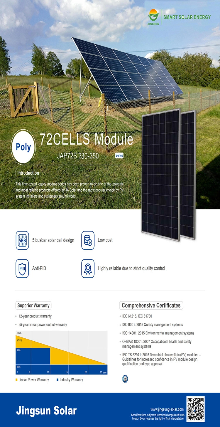 Hot Sale Jingsun Best Price Solar Panel 330W Watt Solar Module Cell Panel