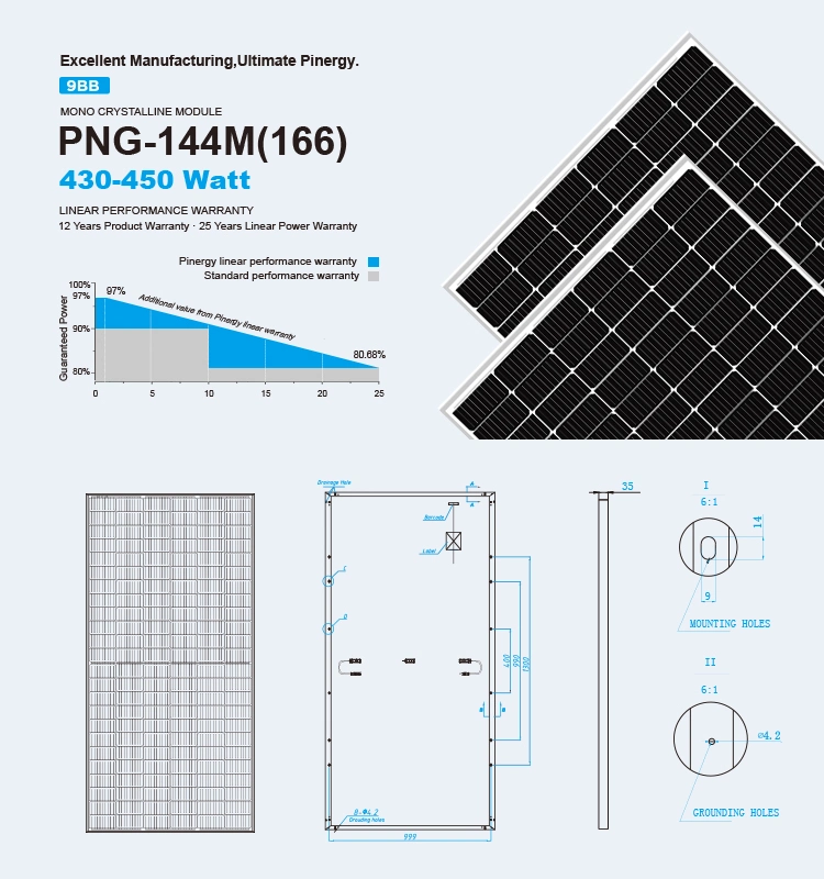 Perc 445 Watts Solar Panel Monocrystalline 445W Mono Half Cell Solar Panels Wholesale Solar Panels Manufacturers