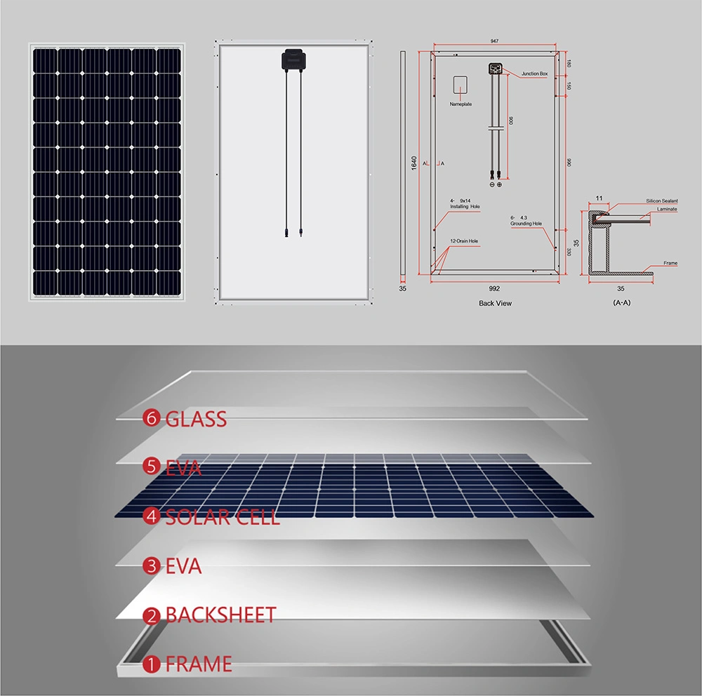 5000W Solar Power System Mono 315W Solar PV Panel Installation