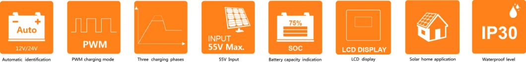 30A 12/24/36/48V Solar Panel PWM Intelligent Solar Charge Controller (QWP-SR-HP4830A)