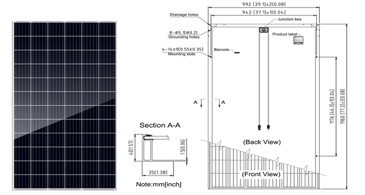 Hepu Factory 250W Mono Poly Solar Panel PV Module 156*156mm Size