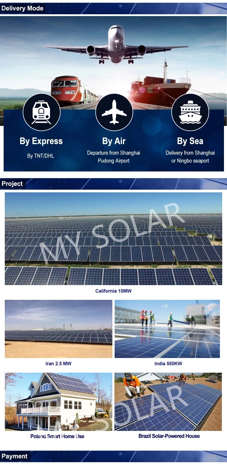 My Solar Your Best Solar Panel Supplier 160W 165W 170W 175W 180W 36cells Solar Panel