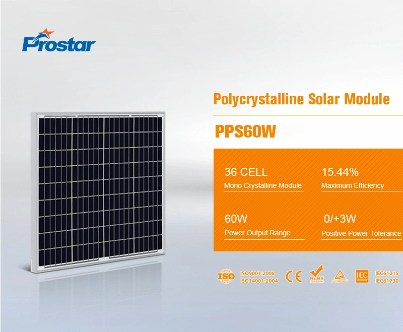 60W Polycrystalline Solar Panel 60wp Customised Small Solar Panel