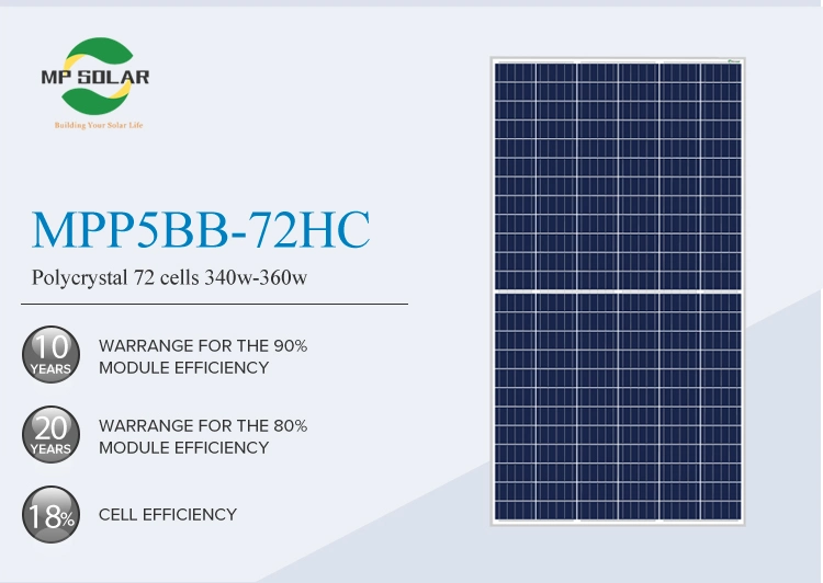 MP Half Cell 340W, 350W, 360W Solar Panels Half Cut Solar Module Cell Power Panel with CE, TUV