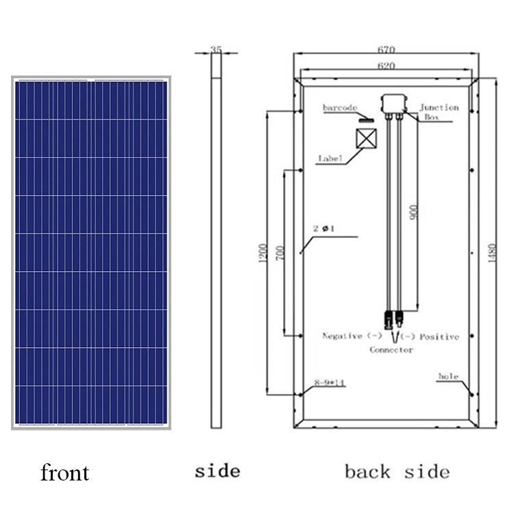 High Energy Power 36 Cells 5bb 9bb 18V 150W Solar Panel