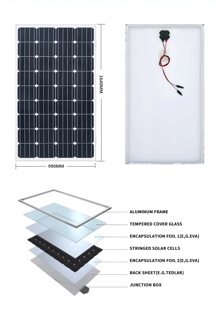 Thin Film 18V 110W Semi Flexible Solar Panel for Solar System