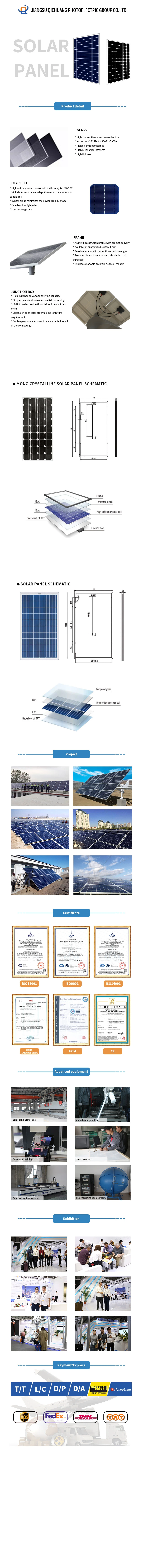 Solar Panel Price Poly 300W 330W 340W 24V Solar Panels