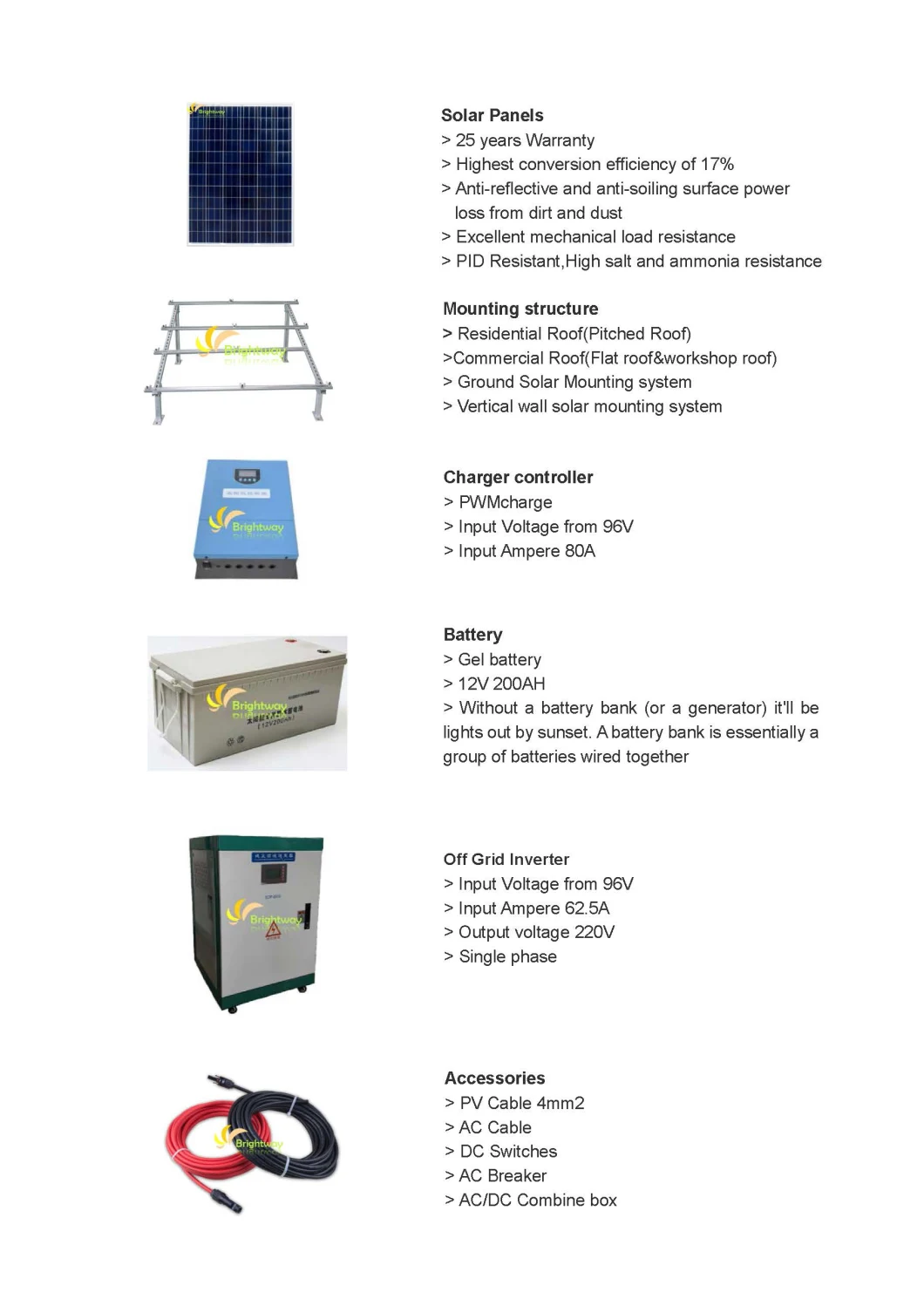Good Quality Solar Power Generation System 2kw 3kw 6kw Solar Panel System with Battery