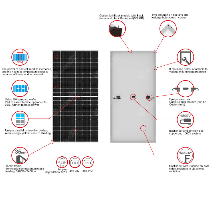 400-410W 9bb Mono Solar Panel for Solar Power System