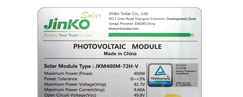 High Quality Jinko Local Solar Energy Panels Cheap 450W 455W 500W