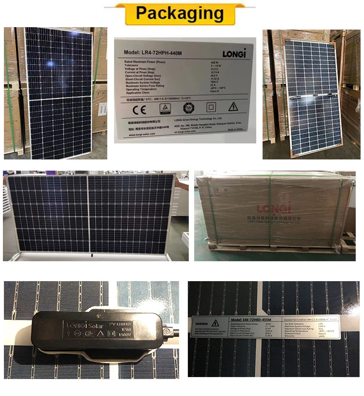 High Efficiency Longi Half Cell Mono Solar Panel 440W 445W 450W 455W Solar Cell Panel Eruope