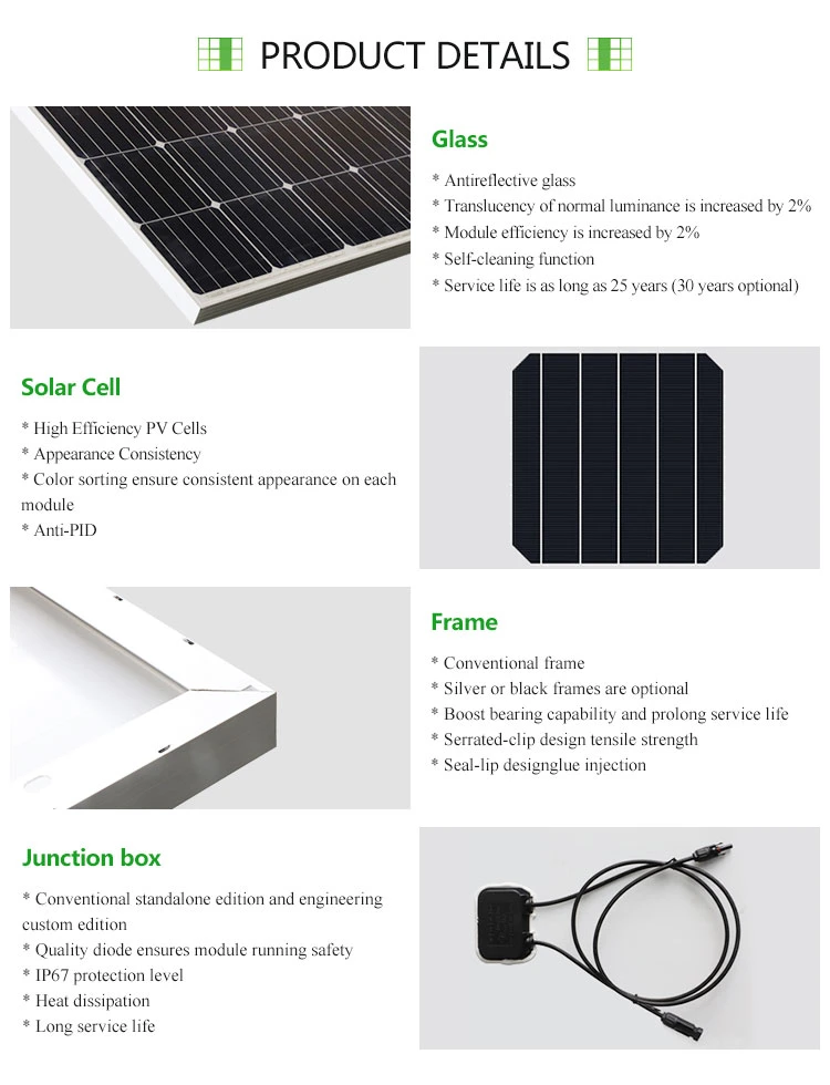 Mono Solar Cell Solar Panel 310W AC Solar Modules