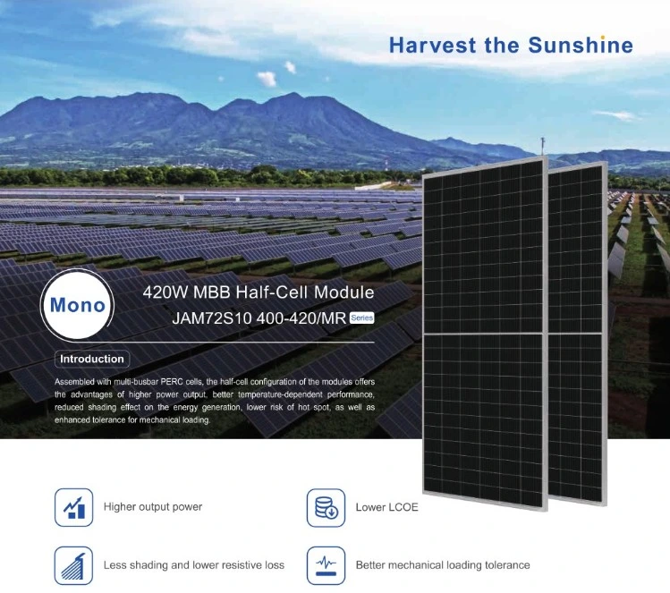 9bb Solar Panel Ja 400W 405W 410W 415W 420W Photovoltaic Solar Panels